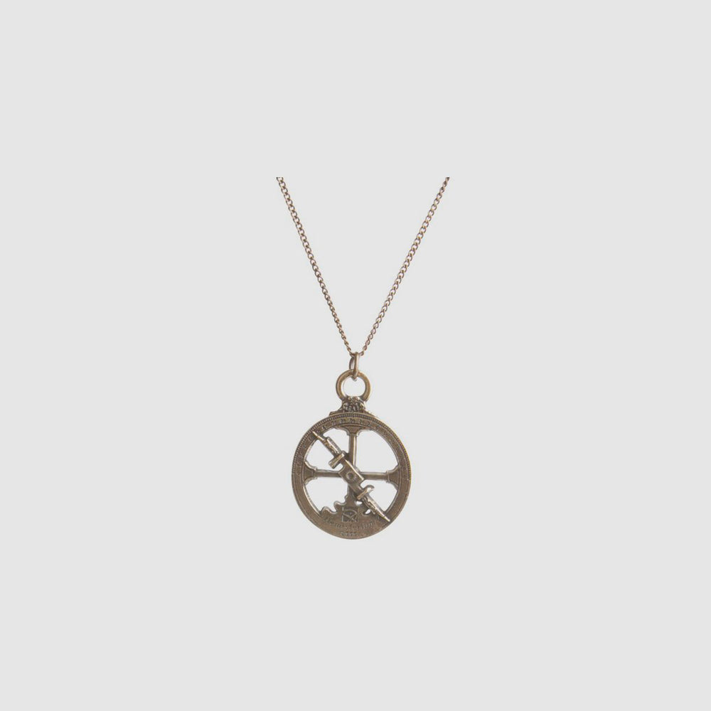 Medalla, cadena, Astrolabio Nautico,latón, Bisutería, Elegante complemento